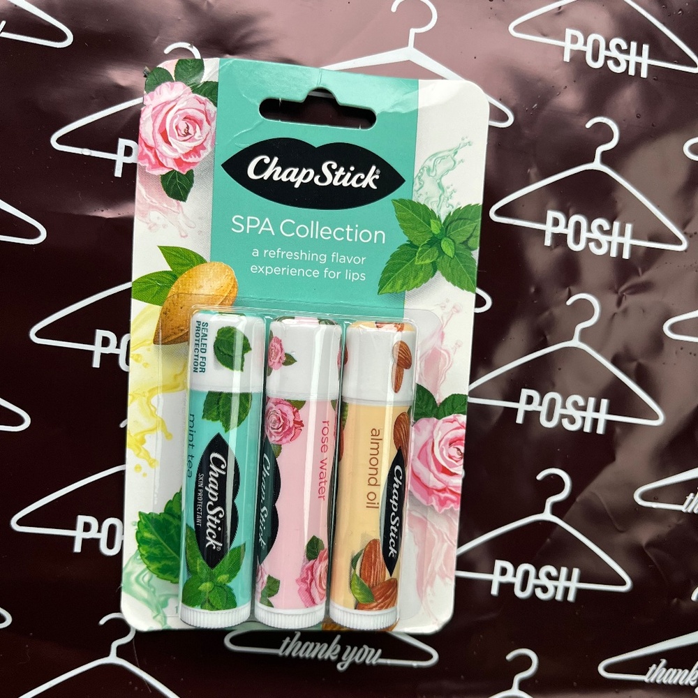 ChapStick SPA Collection (Set of 3) – Mint Tea, Rose Water & Almond Oil 🌿🌸🥥